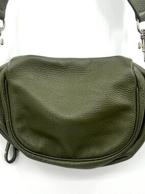 Andrea Cardone Italia Green Pebbled Leather Crossbody Bag